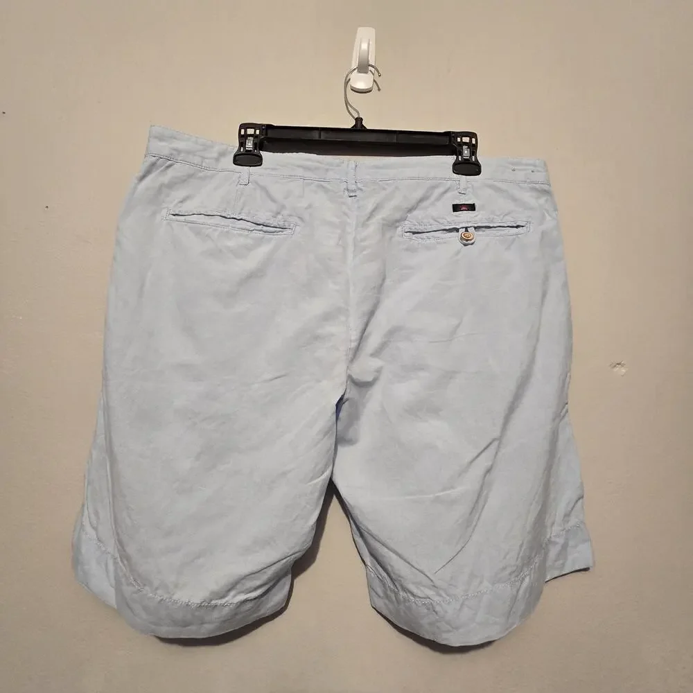 Faherty Linen Blend Malibu Shorts Mens Sz 36 Blue 37
